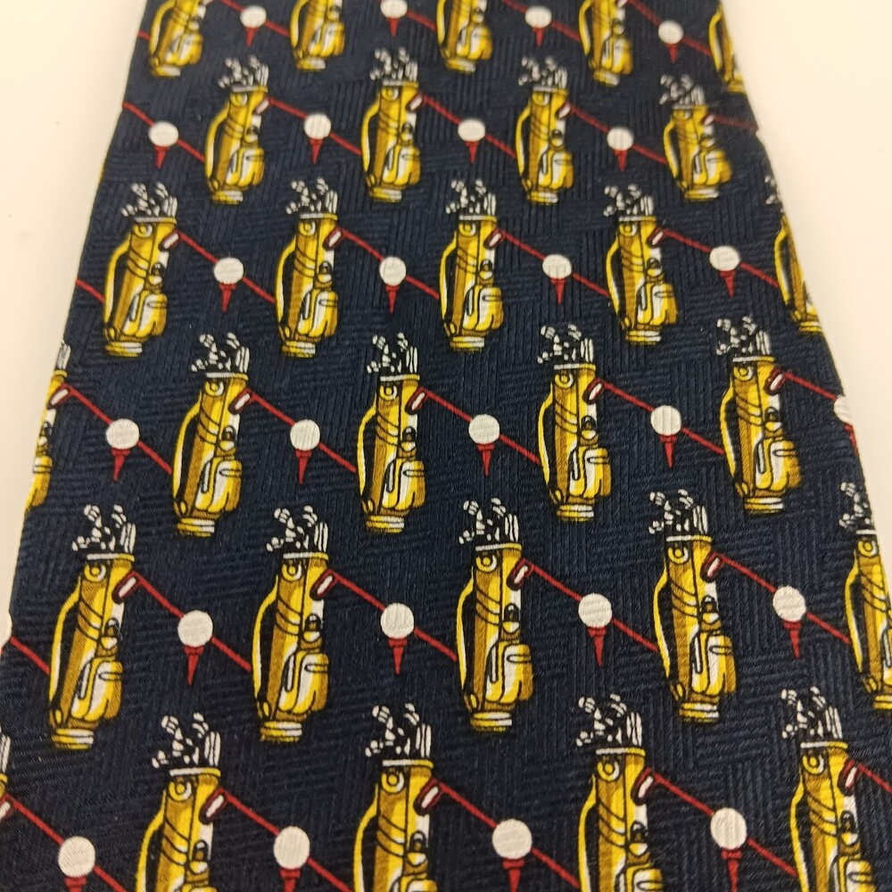 Golf Fan Men's Novel-Ties By Roffe 100% Silk Neck Tie Golf Club Print Men's Gift